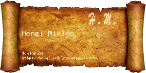 Hengl Miklós névjegykártya